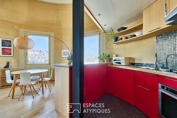 Derniers étages sous dôme avec vue panoramique sur Paris