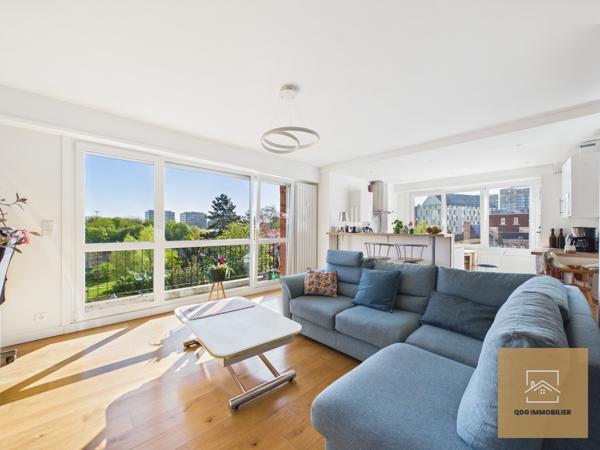 Lille (59800) Appartement 3 pièces de 80,57 m² – Lumineux avec double balcon et vue dégagée