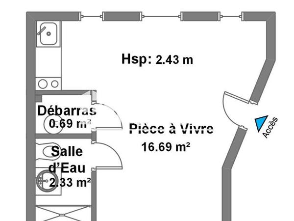 Location Studio 19.71 m² - 5, RUE SAINT-CHARLES Enghien Les Bains 95880