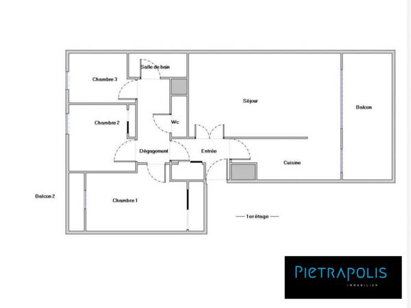 T4 de 81m² avec terrasse de 13m² situé Rue Général Dayan Villeurbanne