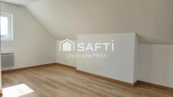 Maison T3 57m² habitables, 2 chambres, extérieur au calme