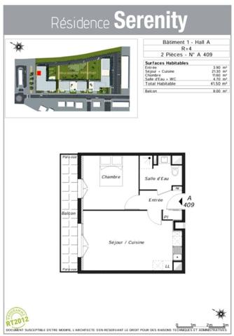 Appartement 2 pièces 41 m² LA ROCHETTE - 77000