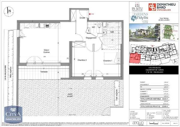 Appartement à louer 3 pièces 64.75m² Luisant (28600)