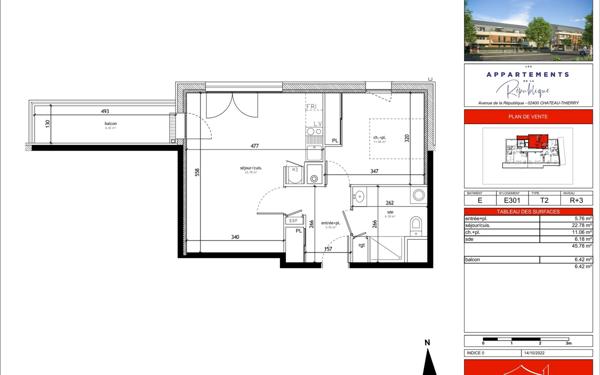 Appartement à vendre    2 pièces • 45,78 m2 Château-Thierry