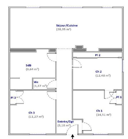 T4 atypique en maison avec jardin et dépendances