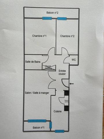Appartement à vendre 3 pièces de 51 m²