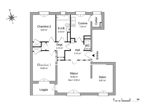 Location Appartement 3 pièces 69.57 m² - MOULIN A VENT Perpignan 66100