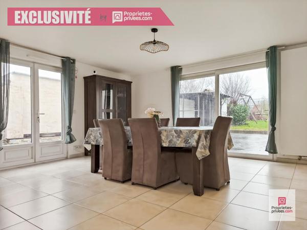 WATTRELOS limite Herseaux, maison de 170m2  avec 3 chambres, bureau, jardin, garage
