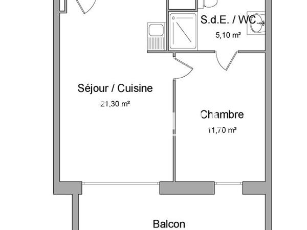 Location Appartement 2 pièces 38.1 m² - 8 RUE LUCIE BERGER Strasbourg 67200