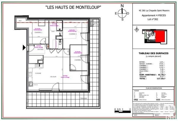 Appartement 4 pièces de 81 m² à La Chapelle-Saint-Mesmin (45380)