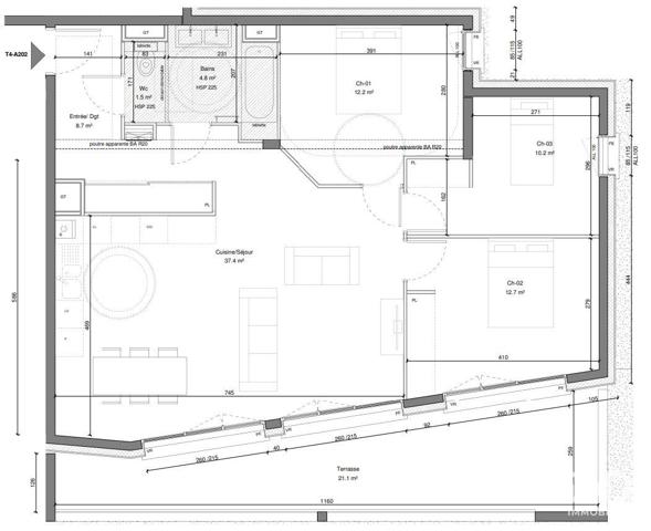 Appartement à vendre 4 pièces 87 m² Eybens