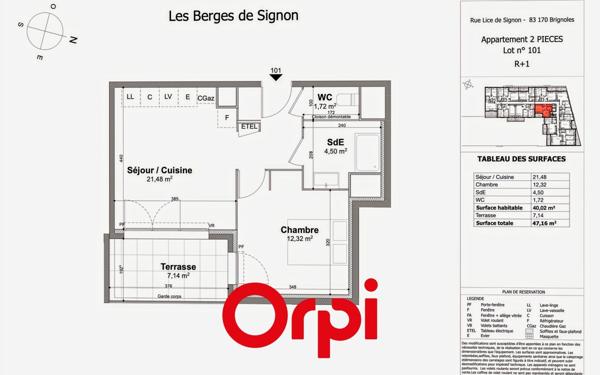 Appartement à vendre    2 pièces • 40,02 m2 Brignoles