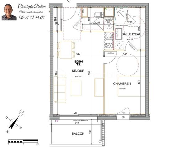 Appartement de 44 m²