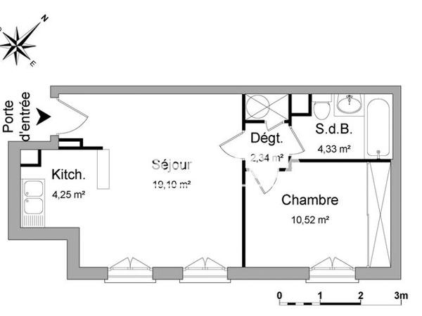 Location Appartement 2 pièces 40.54 m² - 66/68 RUE DE SOMMEVILLE Combs La Ville 77380