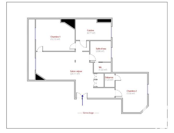 Appartement à vendre 3 pièces 63 m² Paris 15