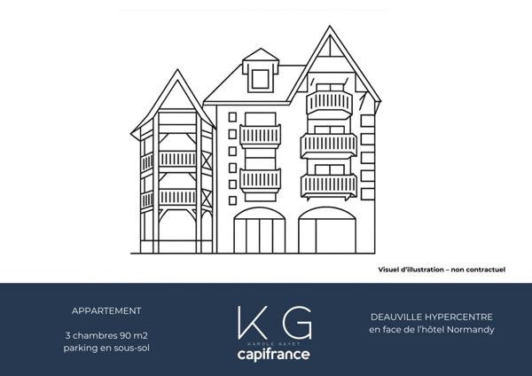 Deauville hypercentre, appartement 3 chambres en face de l'hôtel Normandy avec parking en sous‑sol