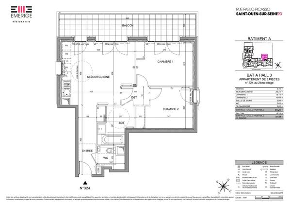 Location appartement Saint-Ouen - 3 pièce(s) - 65 m² - 1 797 € par mois