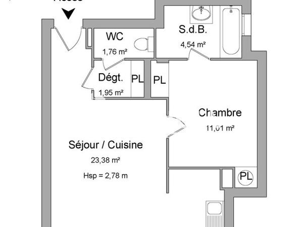 Location Appartement 2 pièces 42.6 m² - 10 BOULEVARD DE L'EVASION Cergy 95800