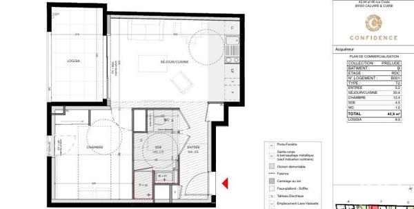 Appartement (neuf) à vendre 2 pièces 43 m² Caluire-et-Cuire