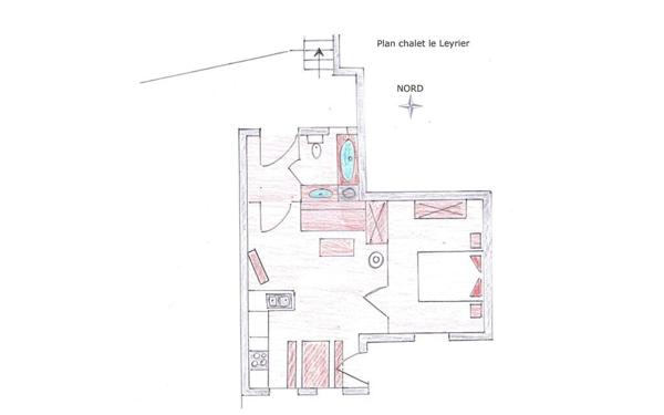 Cosy appartement de montagne entrée, séjour, poèle à bois, salle de bain, casier à ski, jardin, chambre, stationnement