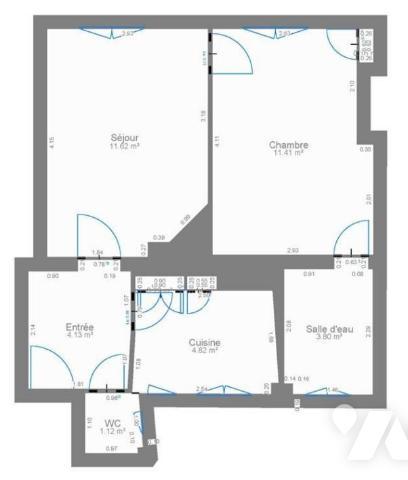 Rue Rouvet - Appartement de 37,13 m² au calme absolu 
