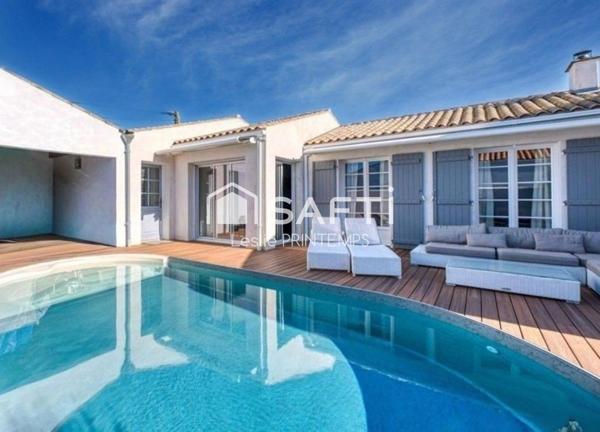 Plain-pied 4 chambres avec piscine et garage