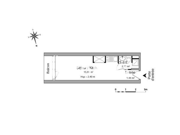 Location Studio 19.5 m² - 1 ALLEE DE NORMANDIE Vannes 56000