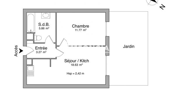 Location Appartement 2 pièces 39.53 m² - Aubergenville 78410
