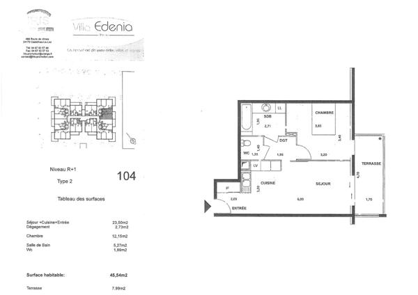 Appartement · Vente Jacou (34830) 2 pièces · 46m²