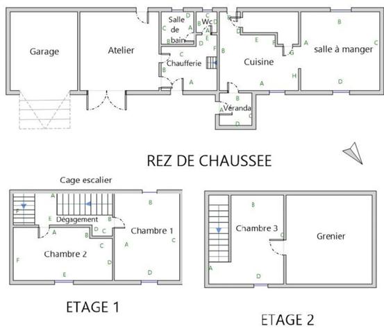 25420 VOUJEAUCOURT - MAISON 93 M² - 3 CHAMBRES - GARAGE - ATELIER - GRENIER AMÉNAGEABLE