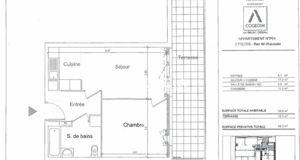 Location Appartement 2 pièces 39 m² - Massy 91300