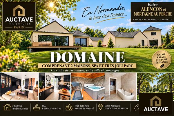 DOMAINE comprenant 2 MAISONS D'ARCHITECTE SPA intérieur , Le mele sur sarthe