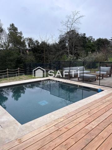 Maison de 120m², construction 2018 avec garantie décennale, 3 chambres avec piscine sur terrain de 1057m².