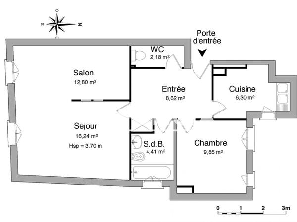 Location Appartement 3 pièces 60.4 m² - 5 RUE DE LA PORTE CENDREUSE Chartres 28000
