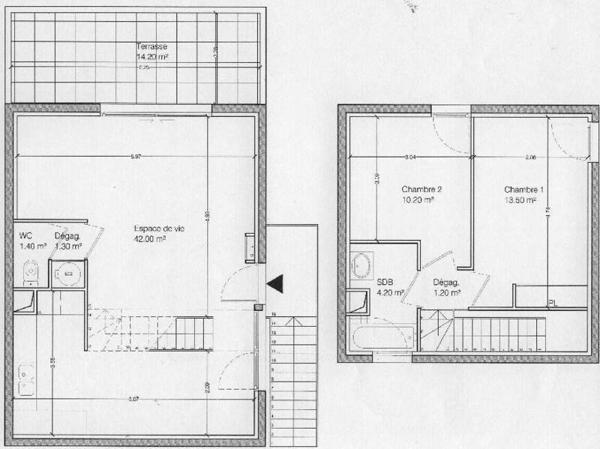 Appartement 3 pièces                                        - 44300 Nantes - Doulon - Bottières - Toutes Aides - Le Grand Blottereau Réf : 127474