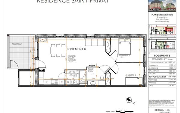 Appartement à vendre    3 pièces • 63,70 m2 Belfort