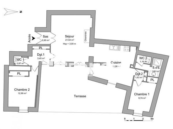 Location Appartement 3 pièces 71.15 m² - 2 RUE FABRIQUES D'EN NABOT Perpignan 66000