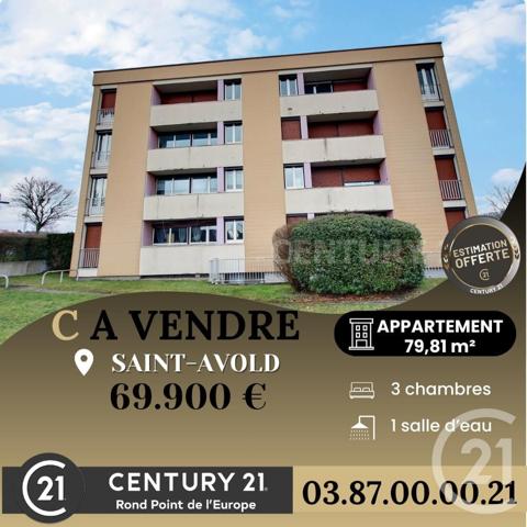 Appartement à vendre  4 pièces - 79,81 m2 ST AVOLD - 57