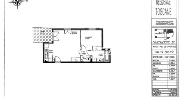 Location Appartement 2 pièces 42.85 m² - Montélimar 26200