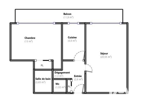 Appartement à vendre 2 pièces 49 m² Clichy