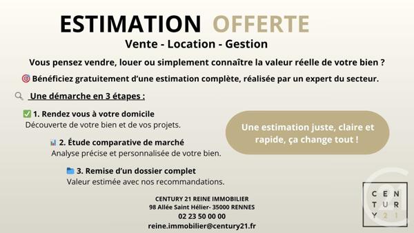 Appartement F2 Bis à vendre  3 pièces - 54 m2 RENNES - 35