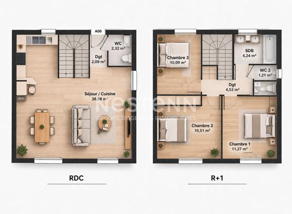Maison T4 de 85m² avec jardin dans un secteur recherché