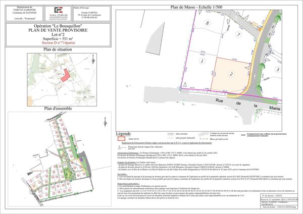 Terrain à bâtir de 551m² viabilisé, borné, en lotissement.