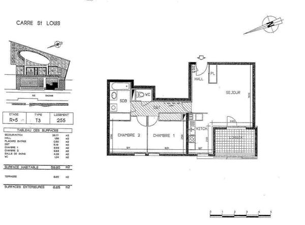 Appartement 3 pièces                                        - 69007 Lyon 7e  Arrondissement Réf : 5365