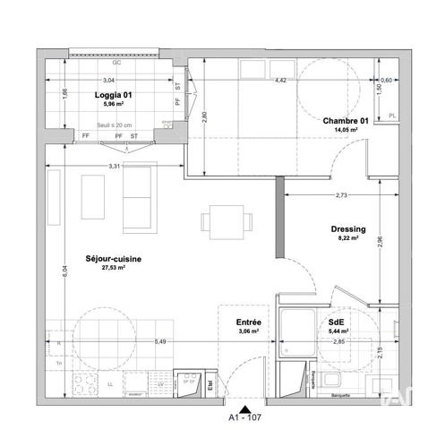 Appartement à vendre 2 pièces 58 m² La Rochelle
