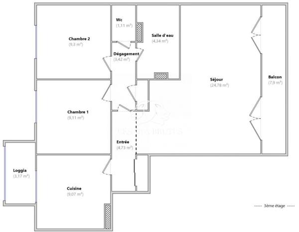 APPARTEMENT T4 – CUIRE – BALCON
