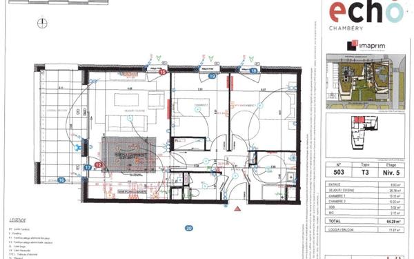 Appartement à vendre    3 pièces • 64,29 m2 Chambéry