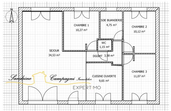 Sablet (84110) VILLA T4 non mitoyenne de plain pied, sur parcelle PAYSAGEE PISCINEE
