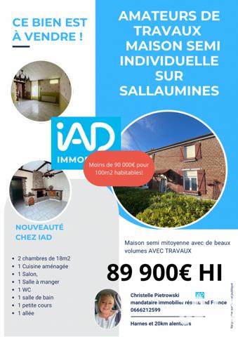 Maison à vendre 5 pièces 98 m² Sallaumines