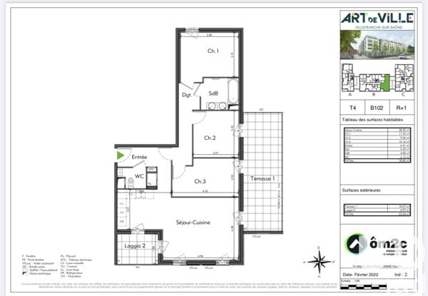 Appartement à vendre 4 pièces 79 m² Villefranche-sur-Saône